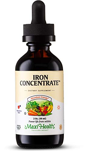 Maxi-Health Iron Supplement 15mg Per ML – Increase Energy and Blood Levels Without Nausea or Constipation – Liquid Iron Drops For Men, Women, And Kids – 2 oz. – Kosher Vitamin