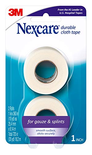 Nexcare Durable Cloth First Aid Tape, Tears Easily, 2 Rolls