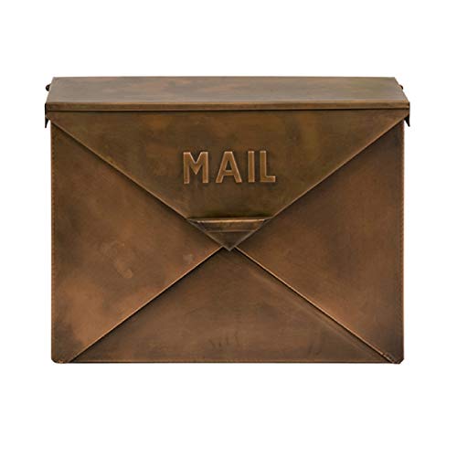 CC Home Furnishings 16' Unique Envelope Style Rustic Copper Colored Decorative Mail Box