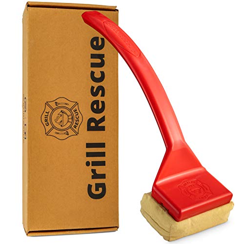 Grill Rescue BBQ Replaceable Scraper Cleaning Head, Bristle Free - Durable and Unique Scraper Tools for Cast Iron or Stainless-Steel Grates, Barbecue Cleaner