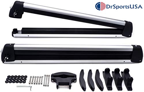 DrsportsUSA Car Rack Carrier Ski Car Rack, Snowboard Car Rack, Ski Roof Carrier Fit Most of The Flat Round Thick Crossbars