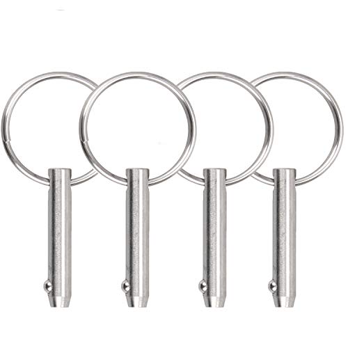 Quick Release Pin Bimini Top Pin Diameter 0.25 Inch, Total Length 2 Inch, Effective Length 1.5 Inch Full 316 Stainless Steel (4 Pack)