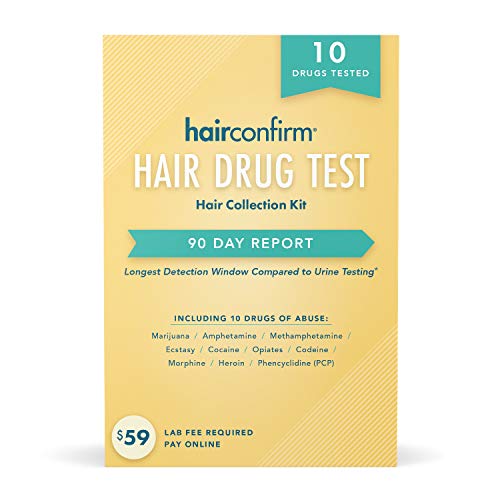 HairConfirm 10 Panel Hair Drug Test Collection Kit Only, 90 Day Detection Additional Lab Fee Required (10 Drugs Tested)