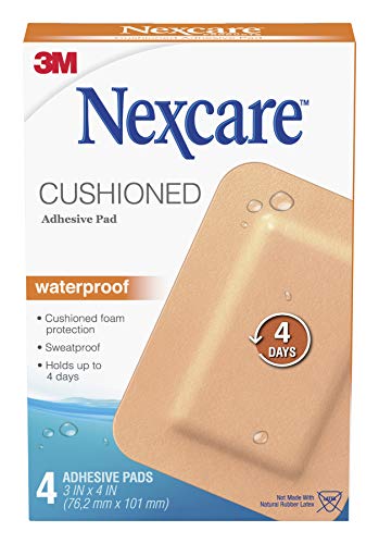 Nexcare Absolute Waterproof Adhesive Gauze Pad, 3 Inches X 4 Inches