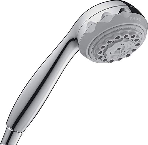 hansgrohe Clubmaster Easy Install 4-inch Handheld Shower Head Modern 3 Full, Soft spray, Pulsating Massage 28525001,Chrome,Small