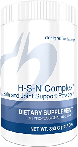 Designs for Health H-S-N Complex Skin + Joint Support Powder - Hair Skin + Nails Supplement w/Collagen Peptides, Biotin, Glucosamine Sulfate - Easy Mix in + Natural Lemon Flavor (30 Servings / 360g)