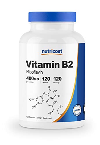 Nutricost Vitamin B2 (Riboflavin) 400mg, 120 Capsules - Gluten Free, Non-GMO