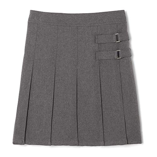 French Toast Big Girls' Two-Tab Pleated Scooter, Grey, 12