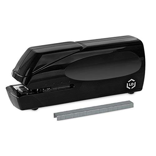 LD Products Professional, Home & Office Automatic Electric Stapler - Staples, Batteries & Wall Power Supply Included, Jam-Free 25 Sheet Capacity, Quiet, Adjustable, Cordless