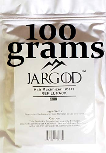 100 Gram Hair Building Fibers - Refill Your Existing Fiber Bottle - Hair Filler Fibers - Hair Loss Concealer For Thinning Hair by JARGOD (Black)
