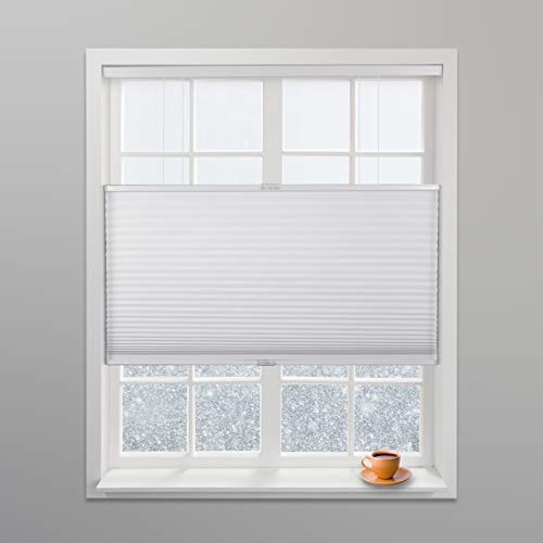 Arlo Blinds White Light Filtering Top Down Bottom Up Deluxe Cordless Cellular Shades - Size: 34.5' W x 60' H, Cordless Honeycomb Blinds