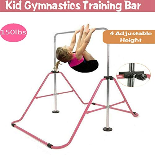 Kusou Horizontal Bar Gymnastics Kids Training Bars Adjustable Height Expandable Home Junior Children Folding Gym Competition Equipment Sports Fitness Monkey Bar