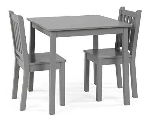 Humble Crew Kids Wood Table & 2 Chairs Set 23' tall, Grey
