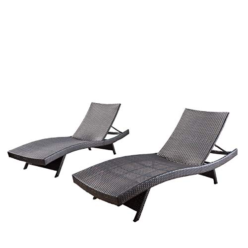 Christopher Knight Home Salem Outdoor Wicker Chaise Lounge Chairs, Brown - Set of 2