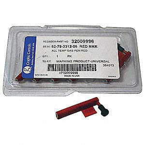 Graphic Controls 32009996, MP 82-79-3312-06, Red marking pens (pack of 6), Made in USA