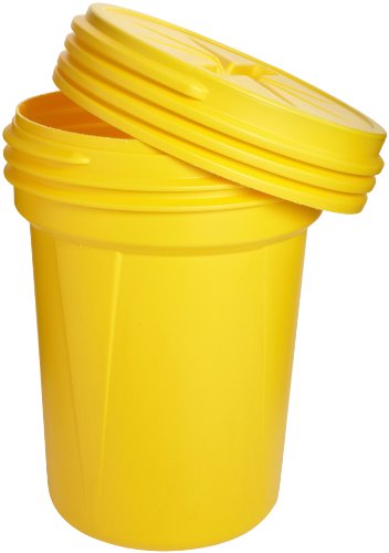 Eagle 1600SL Yellow High Density Polyethylene Lab Pack Drum with Plastic Screw-on Lid, 30 gallon Capacity, 28.25' Height, 22.5' Diameter