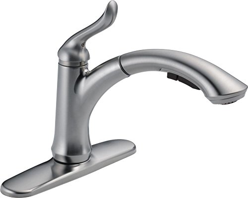 Delta Faucet Linden Single-Handle Kitchen Sink Faucet with Pull Out Sprayer, Arctic Stainless 4353-AR-DST