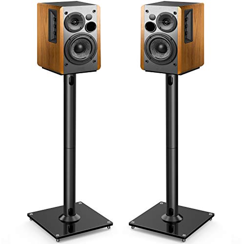 PERLESMITH Universal Floor Speaker Stands 26 Inch for Surround Sound, Klipsch, Sony, Edifier, Yamaha, Polk & Other Bookshelf Speakers Weight up to 22lbs - 1 Pair