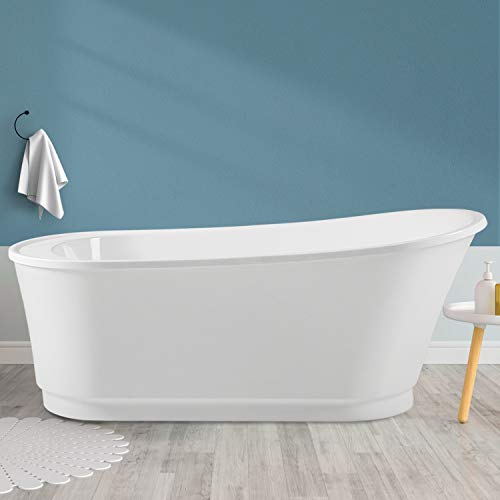 FerdY Acrylic Freestanding Bathtub,F-0568 White Modern Stand Alone Bathtub Soaking Bathtub, Easy to Install, cUPC Certified, Drain & Overflow Assembly Included’ (ferdy-0568T-67)