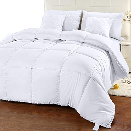 Utopia Bedding Comforter Duvet Insert - Quilted Comforter with Corner Tabs - Box Stitched Down Alternative Comforter (King, White)