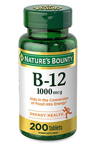 Vitamin B12 by Nature's Bounty, Vitamin Supplement, Supports Energy Metabolism and Nervous System Health, 1000mcg, 200 Tablets