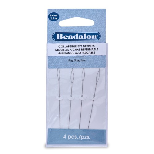 Beadalon 700F-102 Collapsible Eye Needles 2.5-Inch Fine 4 Pack