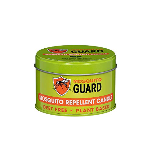 Mosquito Guard Repellent Candle (12 oz) Made with Natural Plant Based Ingredients - Citronella, Lemongrass, Rosemary, Cedarwood Oil - Deet Free