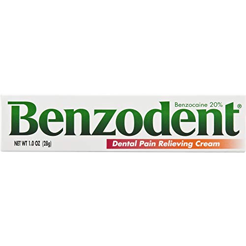 Benzodent Dental Pain Relieving Cream Topical Anesthetic, 1 Ounce Tube