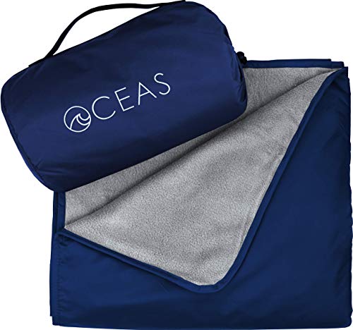 Outdoor Waterproof Blanket by Oceas – Warm Fleece Great for Camping, Outdoor Festival, Beach, and Picnic Use – Extra Large All Weather and Waterproof Throw Blanket