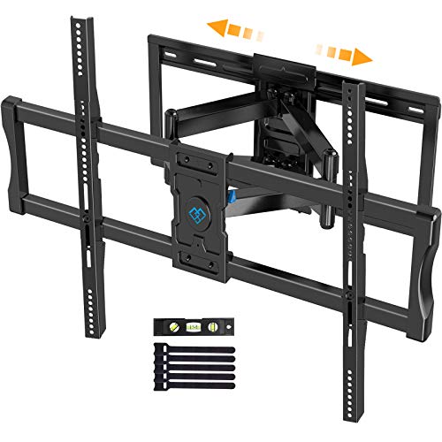Full Motion TV Wall Mount for 37-95 Inch Flat/Curved TVs with Max VESA 800x400mm Sliding Articulating TV Mount for TV Centering Swivel Rotate Extend Tilting TV Bracket Fits 16' 18' 24' Studs