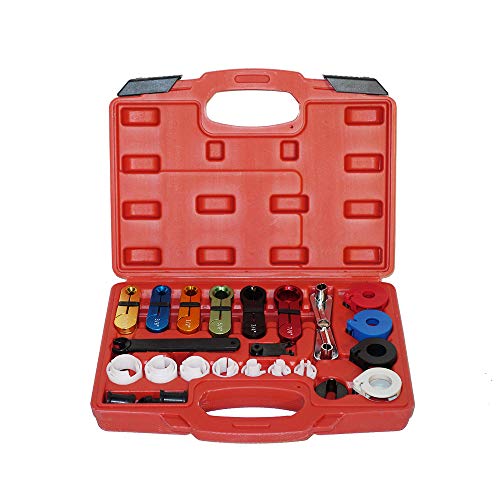 A ABIGAIL Master Quick Disconnect Tool Kit 22 pcs for Automotive AC Fuel Line and Transmission Oil Cooler Line, Type Remover Included, fit for Most Ford Chevy GM Models Scissor