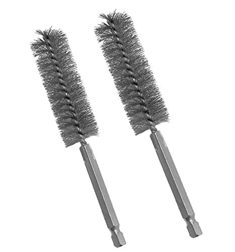 2pc Stainless Steel ALAZCO 5/8' Wire Brush for Power Drill Impact Driver - Hex Shank