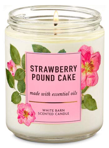 White Barn BBW Strawberry Pound Cake Single Wick Candle 2020