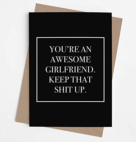 Funny card for girlfriend with envelope | Original and unique card for Anniversary, Birthday, Christmas, Valentine's Day. | Awesome congratulatory card for her