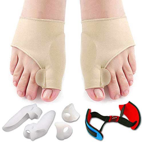 Bunion Corrector & Bunion Relief Protector Sleeves Kit - Treat Pain in Hallux Valgus, Big Toe Joint, Hammer Toe, Toe Separators Spacers Straighteners Splint Aid Surgery treatment-7Pcs