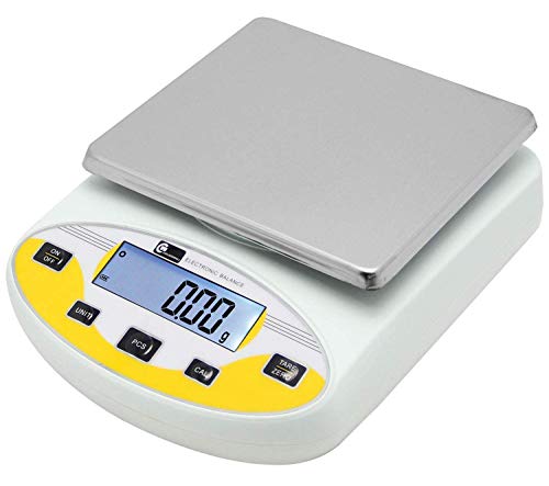 CGOLDENWALL Lab Scale 5000gx0.01g Precision Analytical Balance Digital Precision Scale Laboratory Weighing Electronic Balance Jewelry Scales Gold Balance Kitchen Scales Calibrated (5000g, 0.01g)