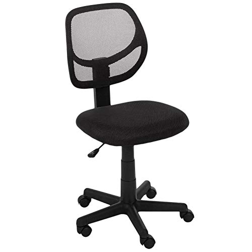 AmazonBasics Low-Back, Upholstered Mesh, Adjustable, Swivel Computer Office Desk Chair, Black