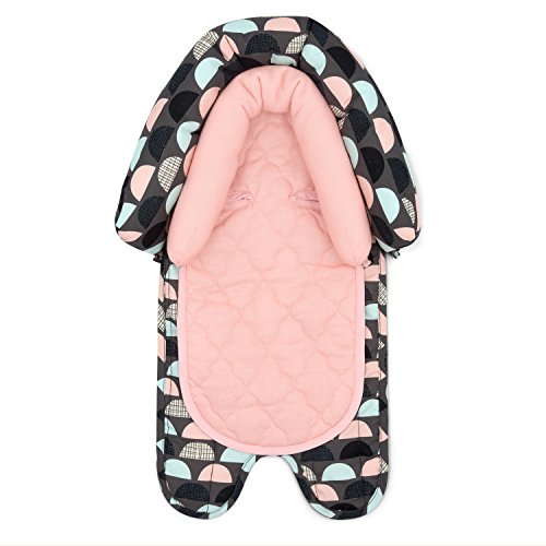 Travel Bug Baby & Toddler 2-in-1 Head Support Duo Head Support for Car Seats, Strollers & Bouncers (Grey/Teal/Pink)
