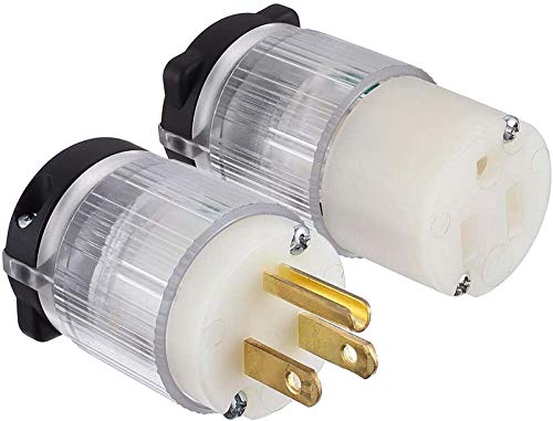Miady Extension Cord Ends (With lighted), 15 Amp 125 Volt NEMA 5-15, 2Pole 3Wire, Electric Plug Replacement, UL listed