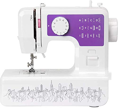 YOUXIN Mini Electric Sewing Machine Portable, Household Multi-Function Crafting Mending Sewing Machines for Adult Beginners (12 Stitches, 2 Speeds, Foot Pedal, LED Sewing Light), Purple