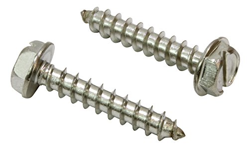 #10 X 1' Stainless Slotted Hex Washer Head Screw, (50 pc), 18-8 (304) Stainless Steel Screw by Bolt Dropper