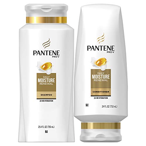 Pantene Moisturizing Shampoo and Conditioner for Dry Hair, Daily Moisture Renewal, Bundle Pack