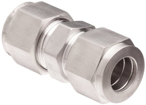 Brennan N2403-04-04-SS Stainless Steel Compression Tube Fitting, Straight Union, 1/4' Tube OD