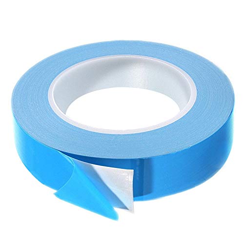 Thermal Adhesive Tape, 25m x 10mm x 0.20mm Double Side Thermal Tapes Cooling Heatsink Pad Apply to LED, IGBT IC Chip Computer CPU GPU Modules MOS Tube SSD Drives