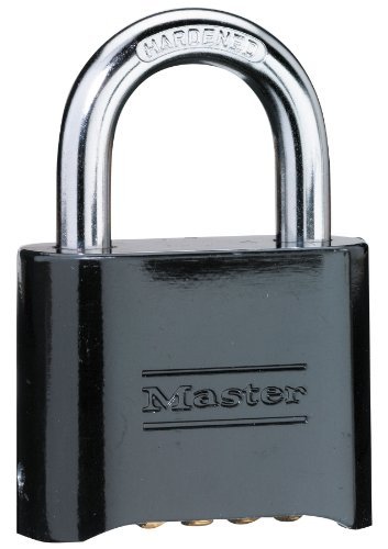 Master Lock Set-Your-Own Combination Padlock, Die-Cast, Black #178D (Pack of 4)