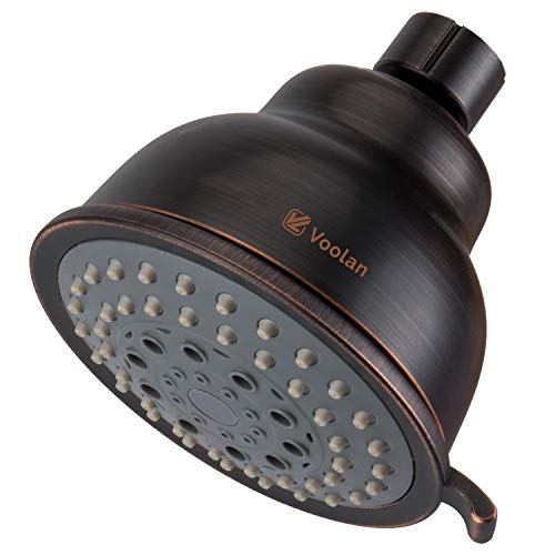 High Pressure Shower Head - Voolan 5 Function Rain Shower Head - Comfortable Shower Experience Even at Low Water Flow - Oil-Rubbed Bronze