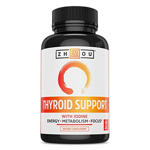 Zhou Nutrition Thyroid Support Complex with Iodine - Energy, Metabolism & Focus Formula - Vegetarian, Soy & Gluten Free - 'Feel Like Your Old Self Again'