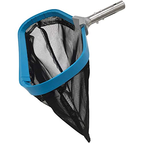 U.S. Pool Supply Professional Heavy Duty 19' Swimming Pool Leaf Skimmer Rake with Strong Reinforced Aluminum Frame Handle, Deep Net Bag - Commercial Grade - Fast Cleaning, Easy Debris Pickup & Removal
