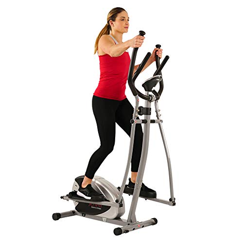 Sunny Health & Fitness SF-E905 Elliptical Machine Cross Trainer with 8 Level Resistance and Digital Monitor