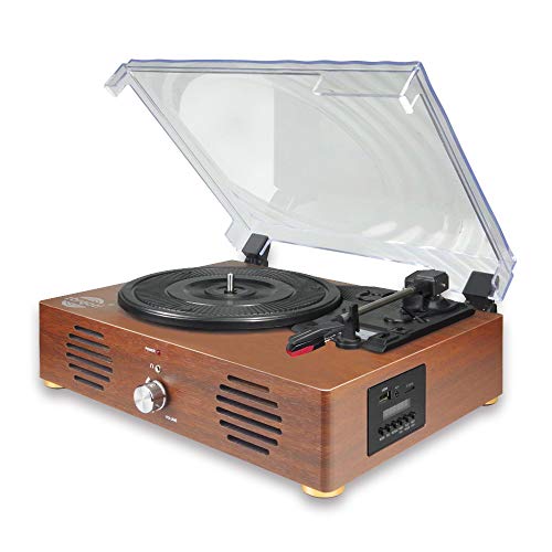 Record Player-13 in 1 Turntable with Speakers Vinyl Recording LP Bluetooth USB TF Card FM Radio Aux Input RCA Line Out and Headphone Jack